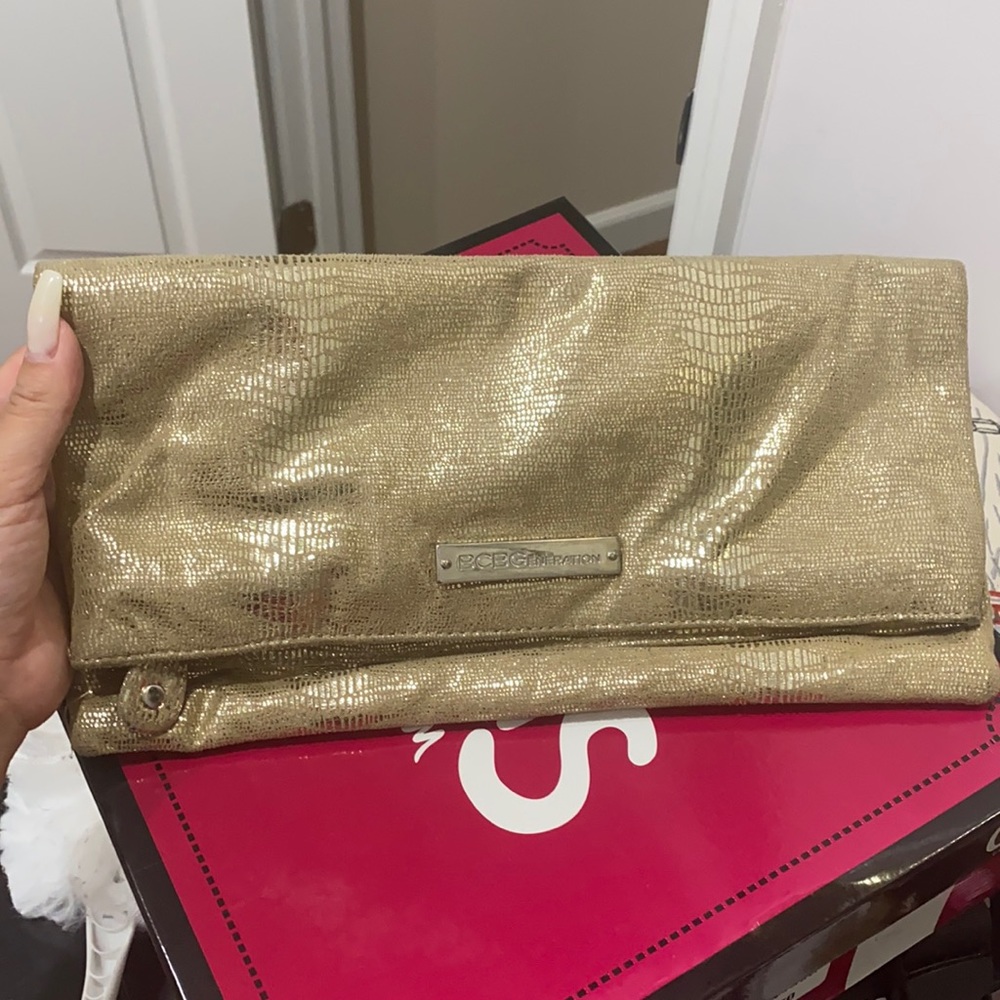 BCBG GOLD CLUTCH